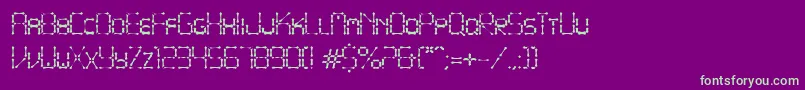 PointyIronFence-fontti – vihreät fontit violetilla taustalla
