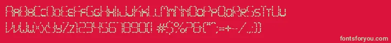 PointyIronFence-Schriftart – Grüne Schriften auf rotem Hintergrund