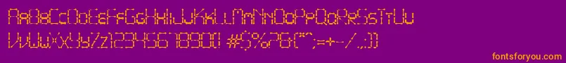 フォントPointyIronFence – 紫色の背景にオレンジのフォント