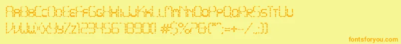 PointyIronFence-Schriftart – Orangefarbene Schriften auf gelbem Hintergrund