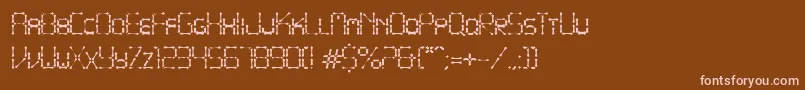 PointyIronFence-fontti – vaaleanpunaiset fontit ruskealla taustalla