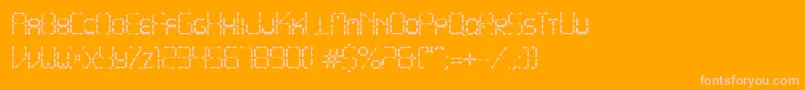 PointyIronFence-Schriftart – Rosa Schriften auf orangefarbenem Hintergrund