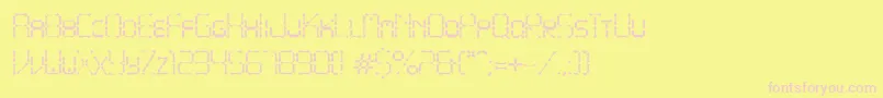 PointyIronFence-fontti – vaaleanpunaiset fontit keltaisella taustalla
