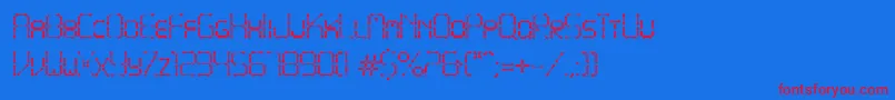 フォントPointyIronFence – 赤い文字の青い背景