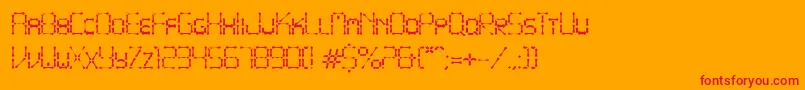 PointyIronFence-Schriftart – Rote Schriften auf orangefarbenem Hintergrund