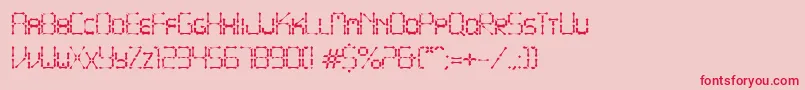 PointyIronFence-fontti – punaiset fontit vaaleanpunaisella taustalla