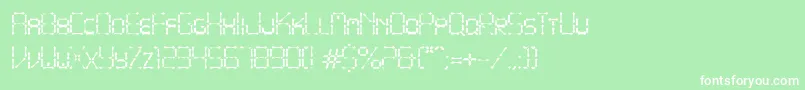 PointyIronFence-Schriftart – Weiße Schriften auf grünem Hintergrund