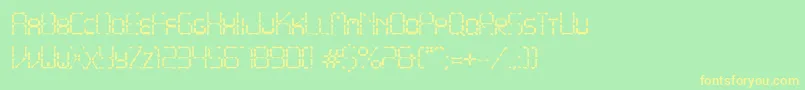 PointyIronFence-Schriftart – Gelbe Schriften auf grünem Hintergrund