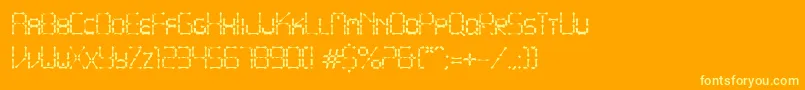 フォントPointyIronFence – オレンジの背景に黄色の文字