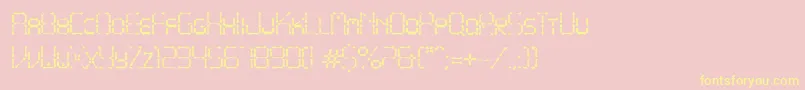 PointyIronFence-fontti – keltaiset fontit vaaleanpunaisella taustalla