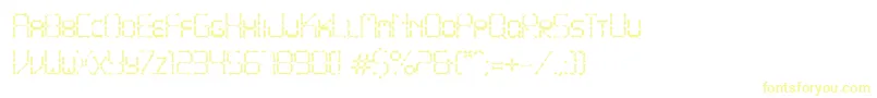 フォントPointyIronFence – 白い背景に黄色の文字