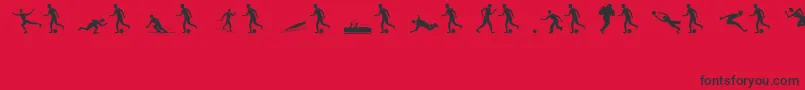 Шрифт Sportsfigures – чёрные шрифты на красном фоне