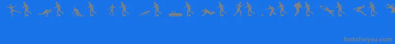 Sportsfigures-Schriftart – Graue Schriften auf blauem Hintergrund