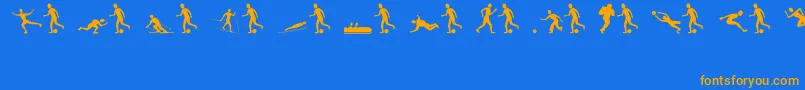 Sportsfigures Font – Orange Fonts on Blue Background