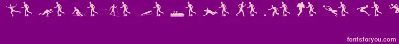 Czcionka Sportsfigures – różowe czcionki na fioletowym tle