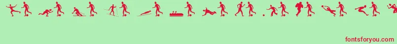 Police Sportsfigures – polices rouges sur fond vert