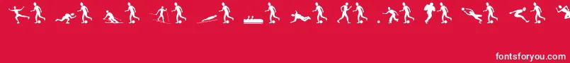 fuente Sportsfigures – Fuentes Blancas Sobre Fondo Rojo