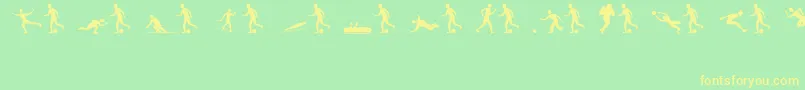 Fonte Sportsfigures – fontes amarelas em um fundo verde