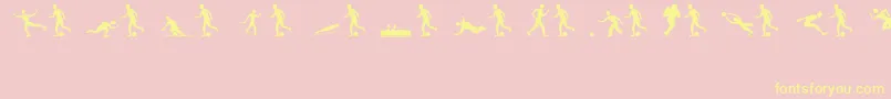 Шрифт Sportsfigures – жёлтые шрифты на розовом фоне