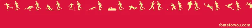 Sportsfigures Font – Yellow Fonts on Red Background