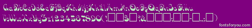 Downwind Font – Green Fonts on Purple Background