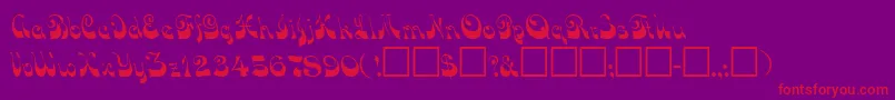 Downwind Font – Red Fonts on Purple Background