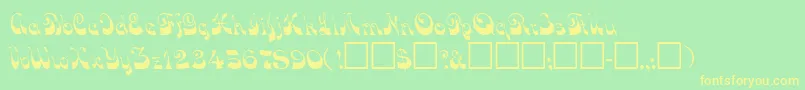 Downwind Font – Yellow Fonts on Green Background