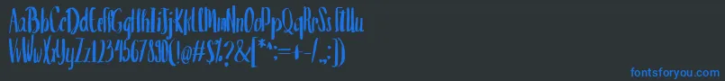 ValenciaSans Font – Blue Fonts on Black Background