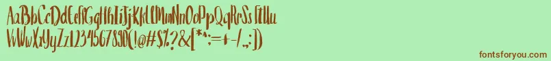 ValenciaSans-Schriftart – Braune Schriften auf grünem Hintergrund