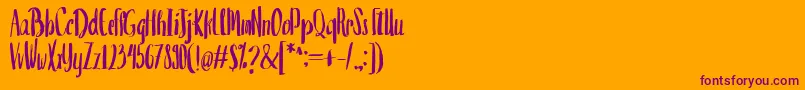 ValenciaSans-Schriftart – Violette Schriften auf orangefarbenem Hintergrund