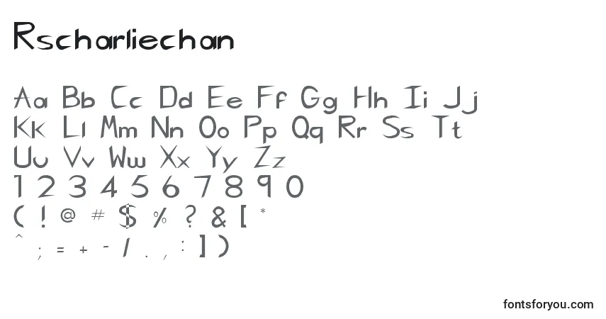 Czcionka Rscharliechan – alfabet, cyfry, specjalne znaki
