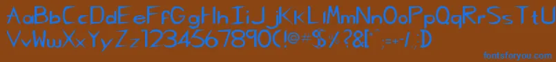 Rscharliechan Font – Blue Fonts on Brown Background