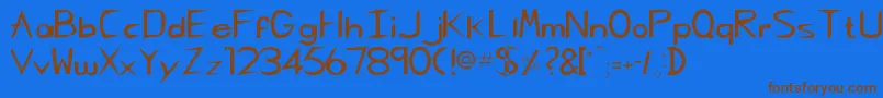 Rscharliechan Font – Brown Fonts on Blue Background