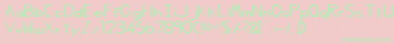 Rscharliechan Font – Green Fonts on Pink Background