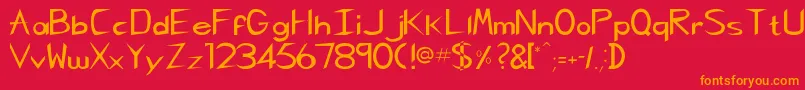 Rscharliechan Font – Orange Fonts on Red Background