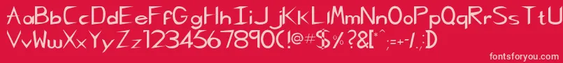 Rscharliechan Font – Pink Fonts on Red Background