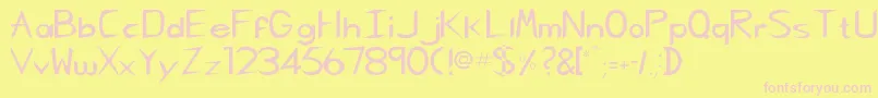 Rscharliechan Font – Pink Fonts on Yellow Background