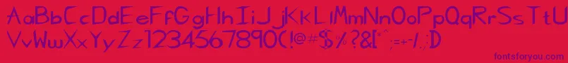 Rscharliechan Font – Purple Fonts on Red Background