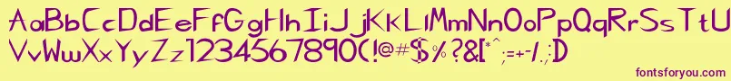 Rscharliechan-fontti – violetit fontit keltaisella taustalla