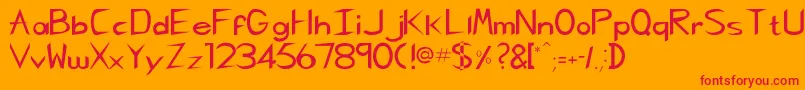 Rscharliechan Font – Red Fonts on Orange Background