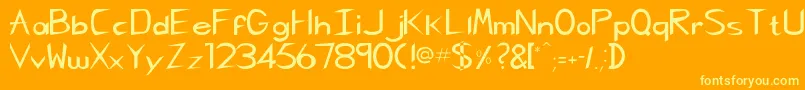 Rscharliechan Font – Yellow Fonts on Orange Background