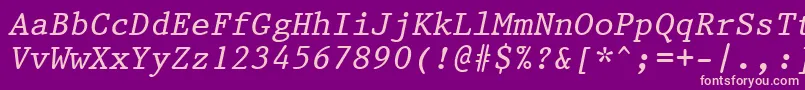 Prestige12PitchItalicBt Font – Pink Fonts on Purple Background