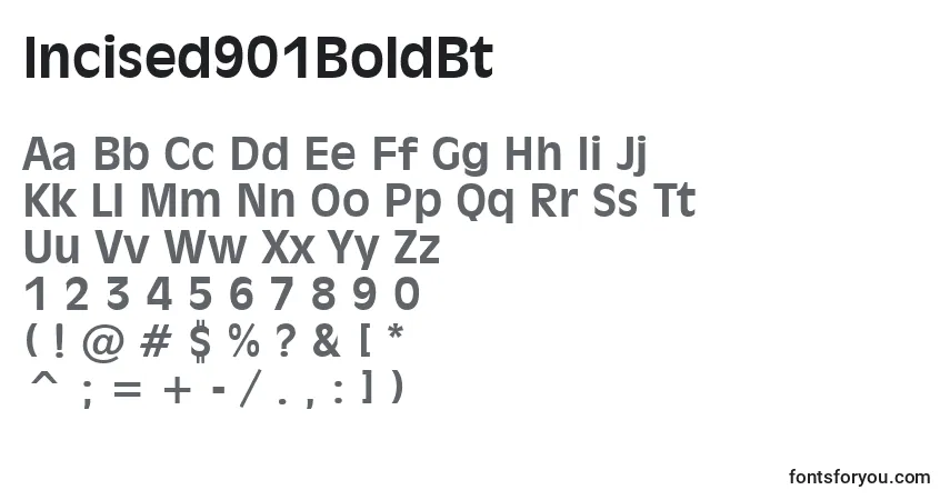 Czcionka Incised901BoldBt – alfabet, cyfry, specjalne znaki