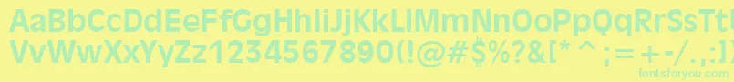 Incised901BoldBt Font – Green Fonts on Yellow Background