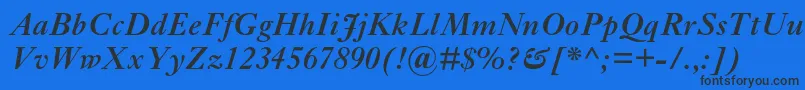 Шрифт EhrhardtmtstdSemiboldit – чёрные шрифты на синем фоне