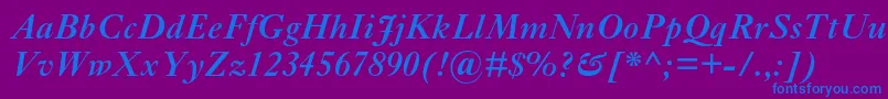 EhrhardtmtstdSemiboldit Font – Blue Fonts on Purple Background