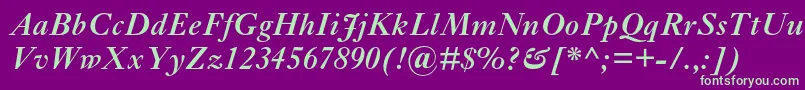 EhrhardtmtstdSemiboldit Font – Green Fonts on Purple Background