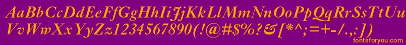 EhrhardtmtstdSemiboldit Font – Orange Fonts on Purple Background
