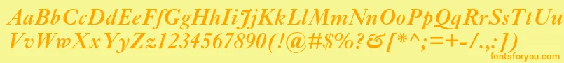EhrhardtmtstdSemiboldit Font – Orange Fonts on Yellow Background