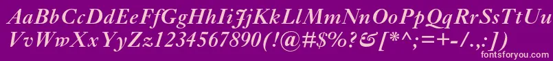 EhrhardtmtstdSemiboldit Font – Pink Fonts on Purple Background
